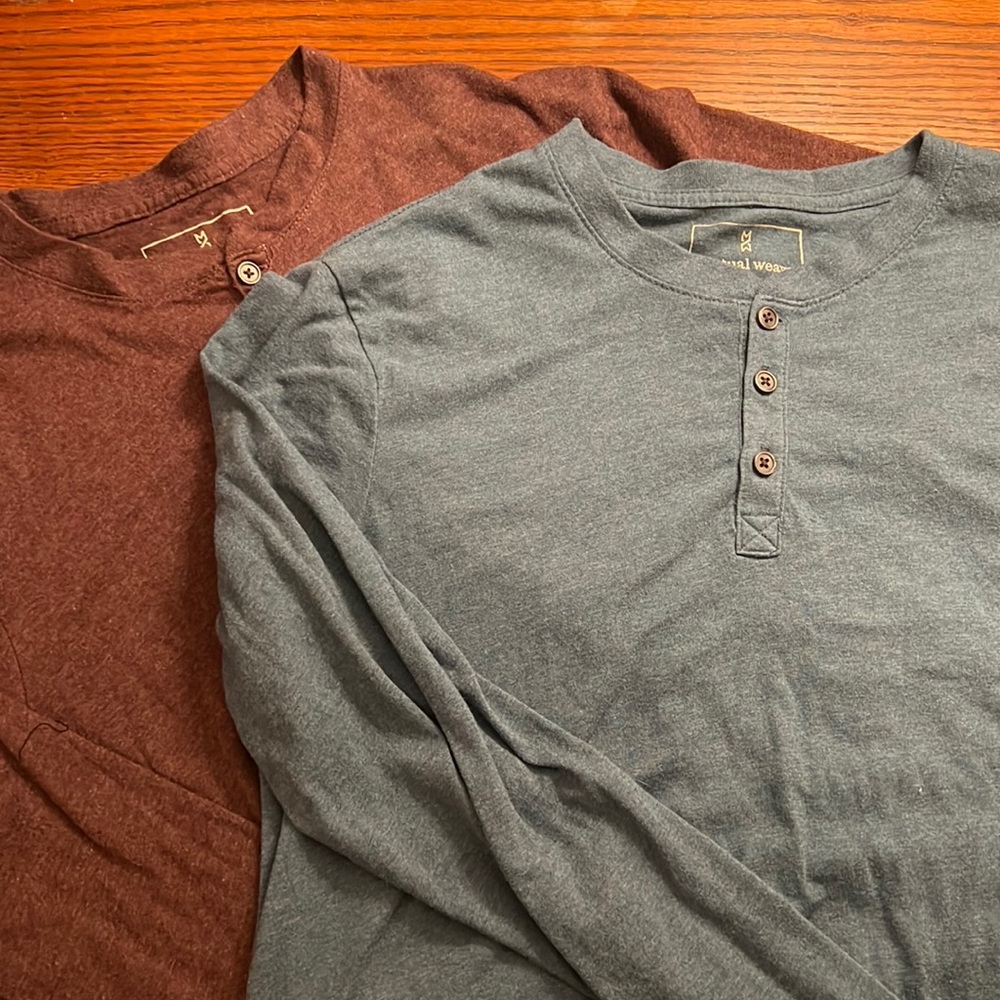 Set of Two Men’s Mutual Weave Henley’s.